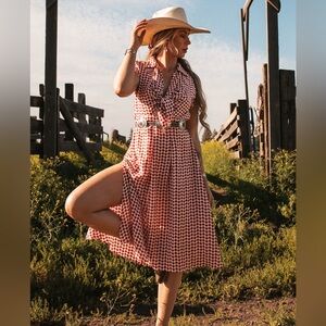Red checked Lindsey Thornburg Dress